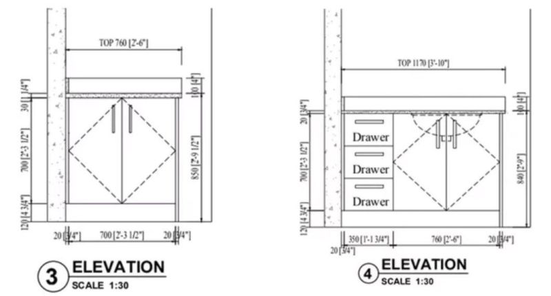 Toilet Furniture Bathroom Washbasin Cabinet 60cm or 80cm Modern Bathroom Vanity Set