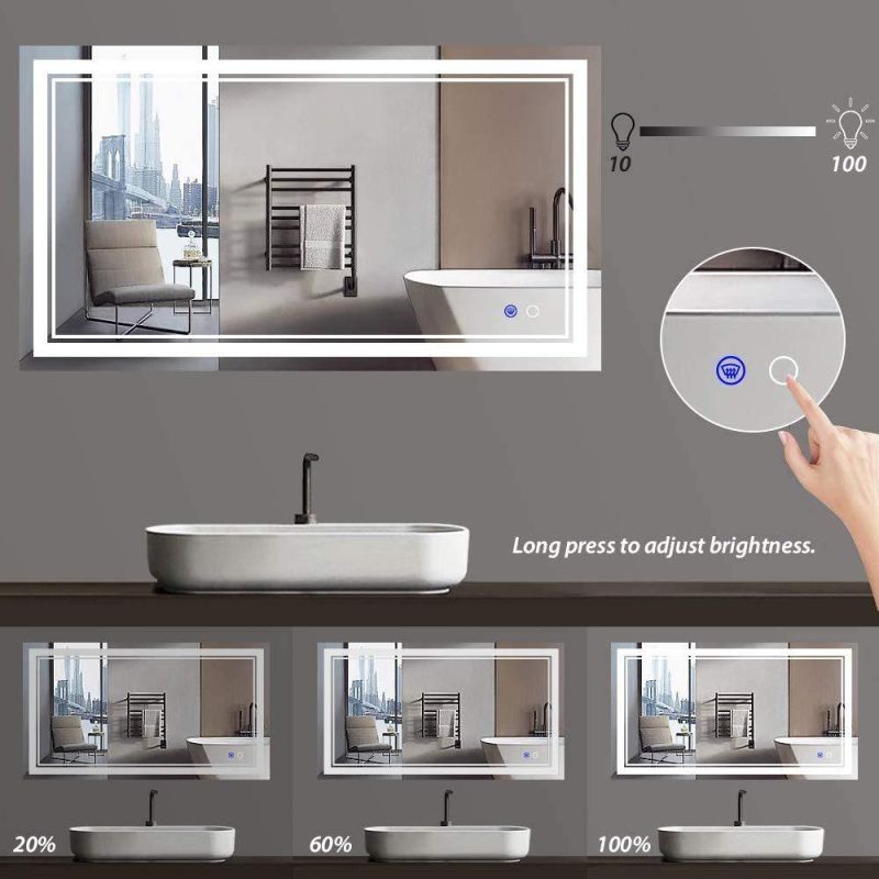 Home Decoration Rectangle Frameless LED Bathroom Illuminated Backlit Mirror