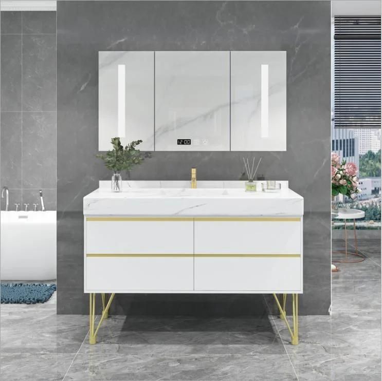 Nordic Modern Simple Bathroom Vanity Combination Light Luxury Rock Board Bathroom Vanity