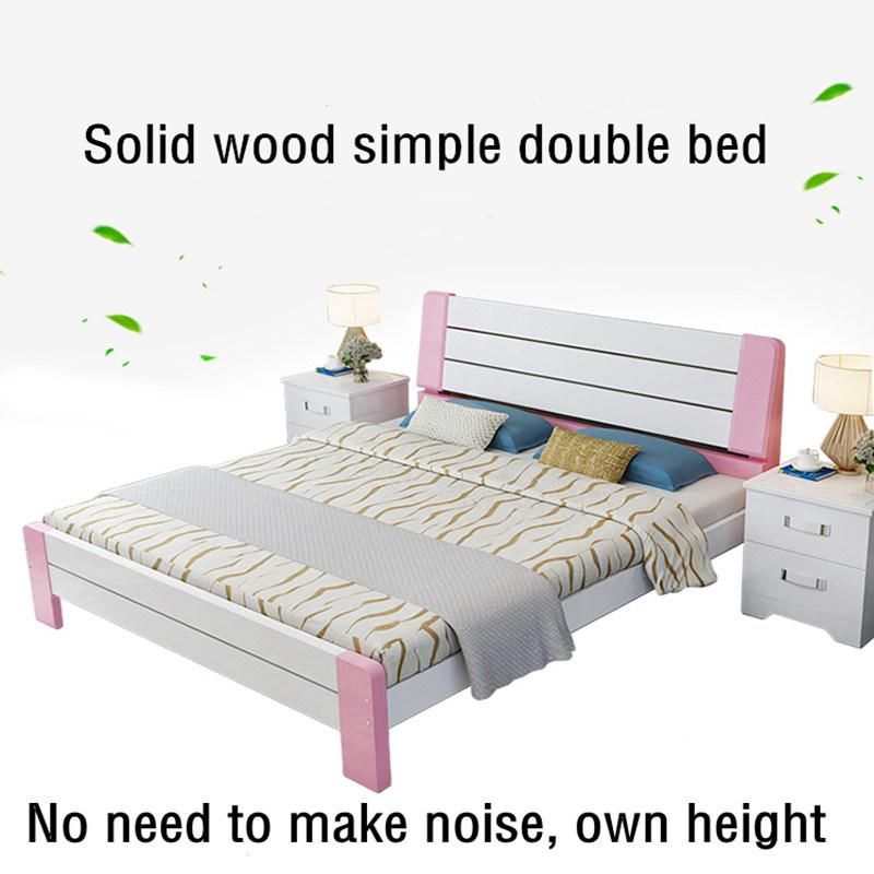 Solid Wood Bed Idyllic White Modern Minimalist 1.8 M Double Bed White Nordic Simple Single 1.5 M Small Bed