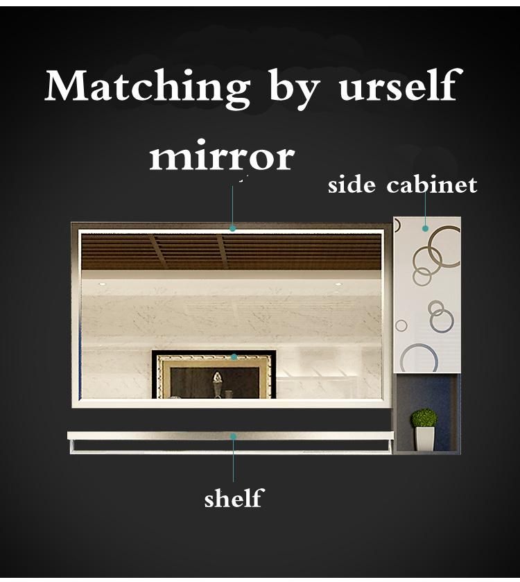 Stainless Steel Frame Wall Silver LED Mirror Bathroom Furniture