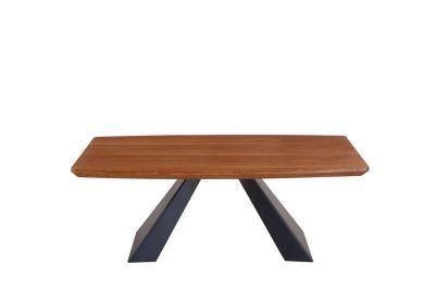 High Quality Modern Dining Coffee Wood Marble Table for Home Hotel Office Restaurant with Steel Leg