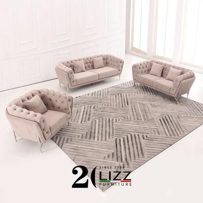 New Design European Style Modern Living Room Furniture Set Leisure Chesterfield Sofa