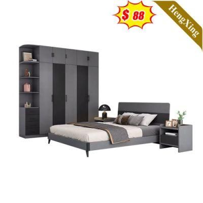 Luxury Wholesale High Headboard Clothes Wardrobe Foam Mattress Wall Bed Modern Simple Bedroom Furniture Set