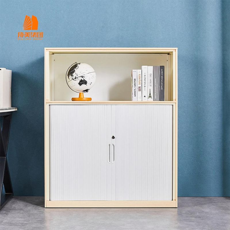 Rolling Door Low Filing Cabinet, Office or Living Room File Cupboard, Modern Furniture.