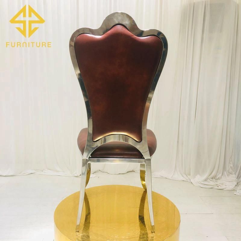 Modern Fashion Wedding Chair Luxury Gold Stainless Steel Dining Chair Hotel Restaurant Banquet Hall Household Chair