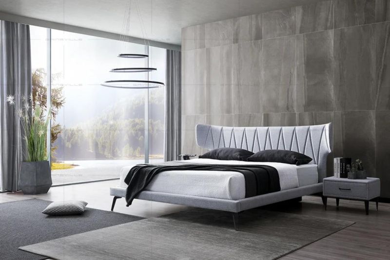 Customized Italian Style Leather Bed Bedroom Furniture Modern Bed GC1801