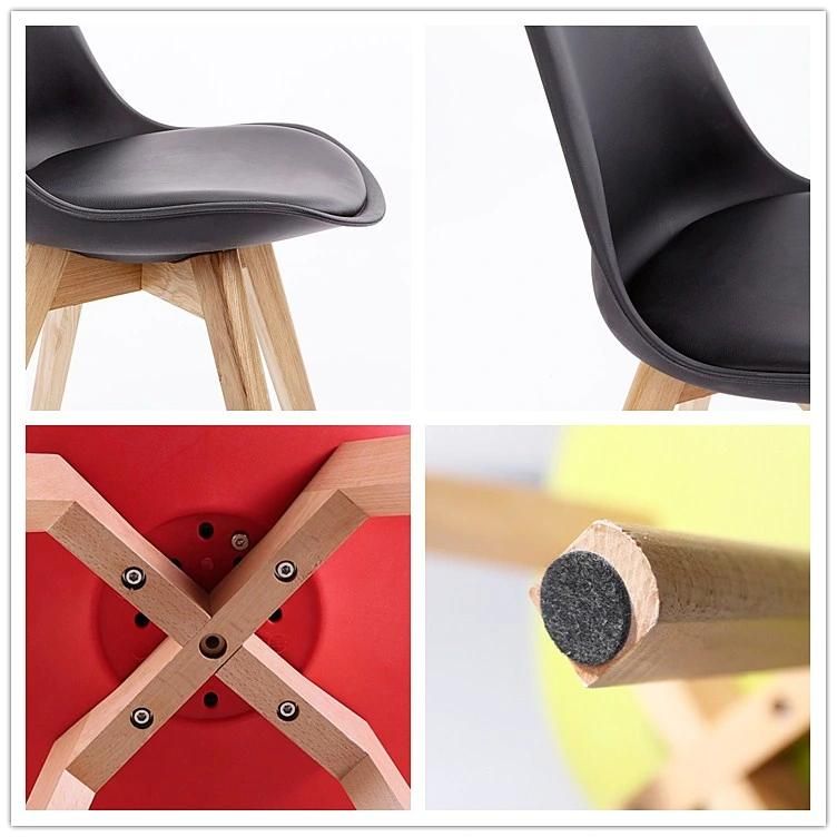 Wholesale Hot Sale New Model Promotion Wooden Legs Modern Commercial Plastic Chair for Rest