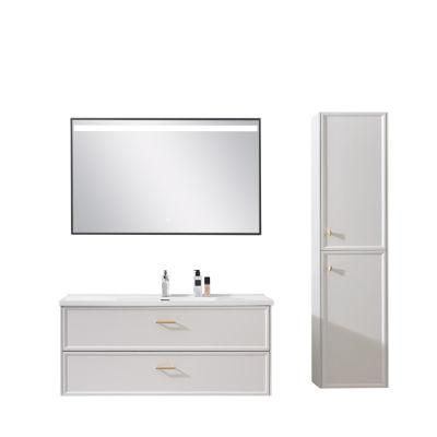 Modern Simple Paint Plywood Bathroom Furniture with LED Mirror