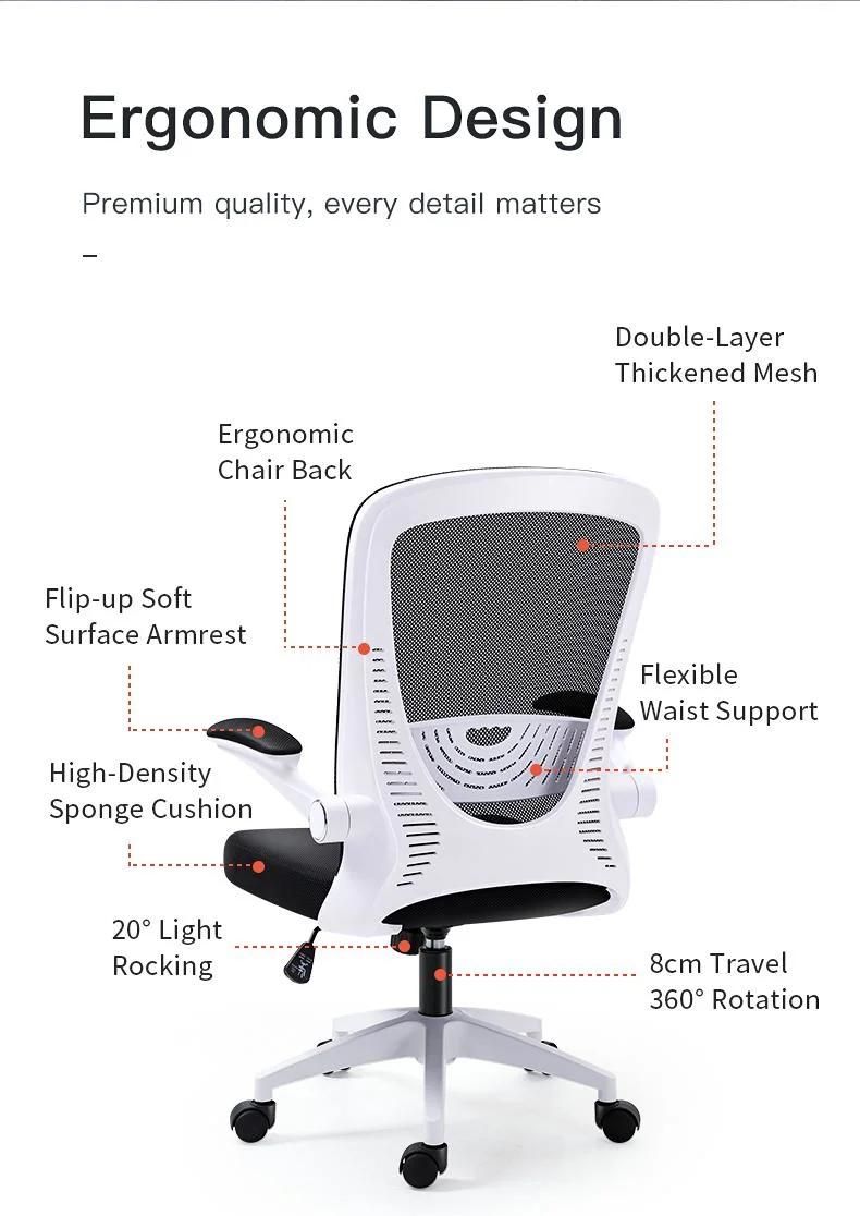 Factory Direct Commercial Furniture Armrest Headrest Rolling Modern MID Back Lumbar Support Office Mesh Staff Task Desk Chair