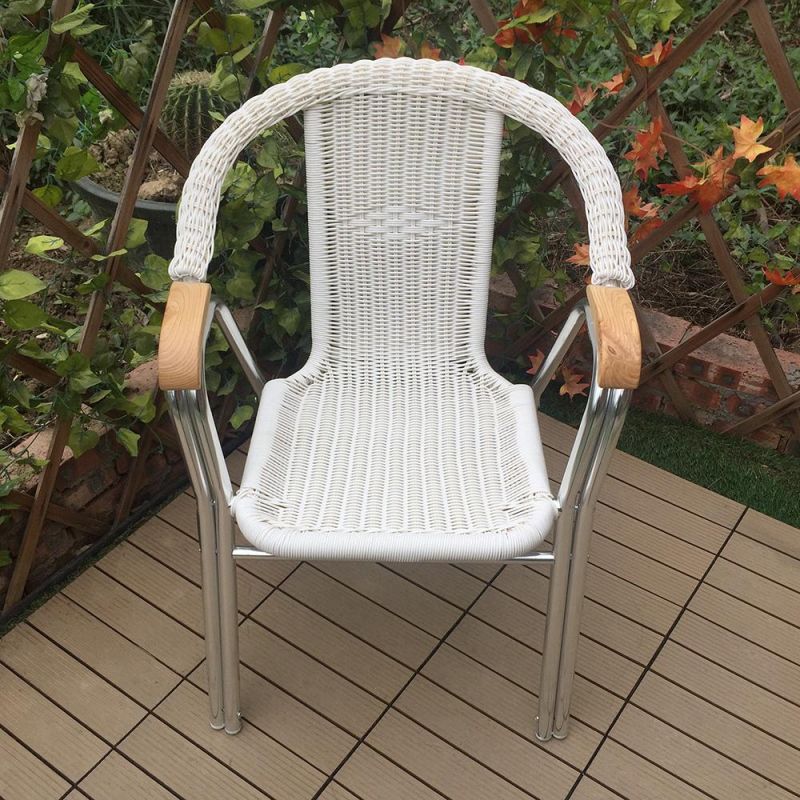 Modern Garden Restaurant Furniture Aluminum Tube Outdoor Rattan Chair