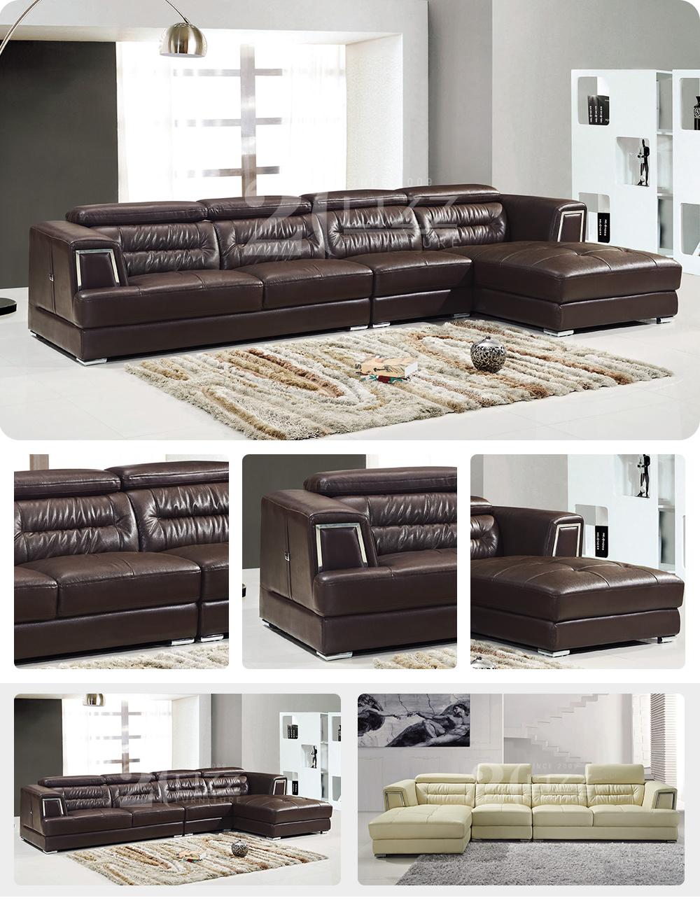 L Shape Modern Home Furniture Leather Sofa