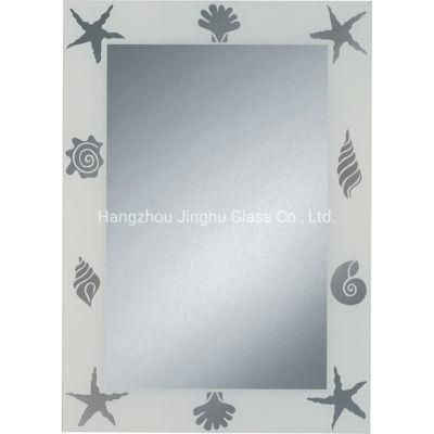 Home Decoration Bathroom Make up Mirror Decorative Mirror Silkscreen Printed Colored Bathroom Wall Mirror