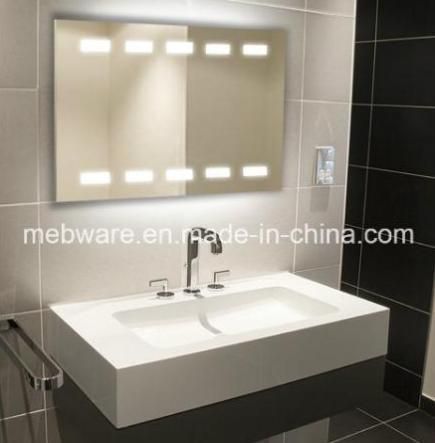 Square Modern LED Illuminated Bathroom Sliver Mirror