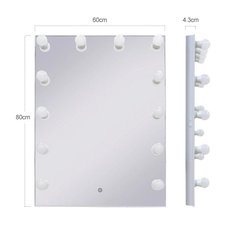 4mm Decorative Wall Mounted Bathroom Mirror with LED Bulbs