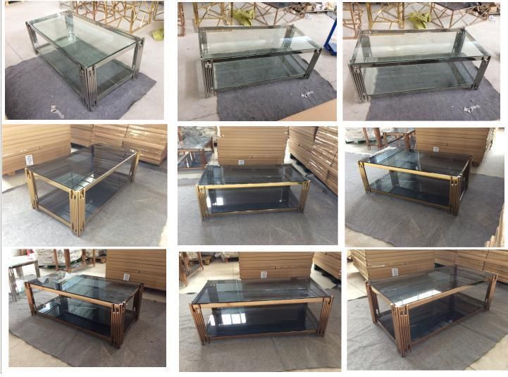 Wholesale Stainless Steel Glass Console Table Cafe Table Side Table