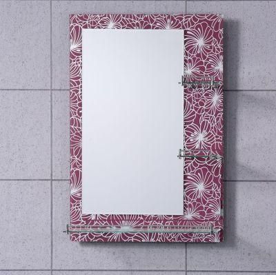 4mm 5mm Wall Mounted 4mm Aluminum/Silver Mirror Bathroom Mirror with Glass Shelf