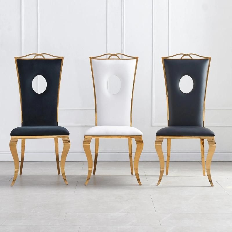 Wholesale French Market White PU Leather Dinner Chair