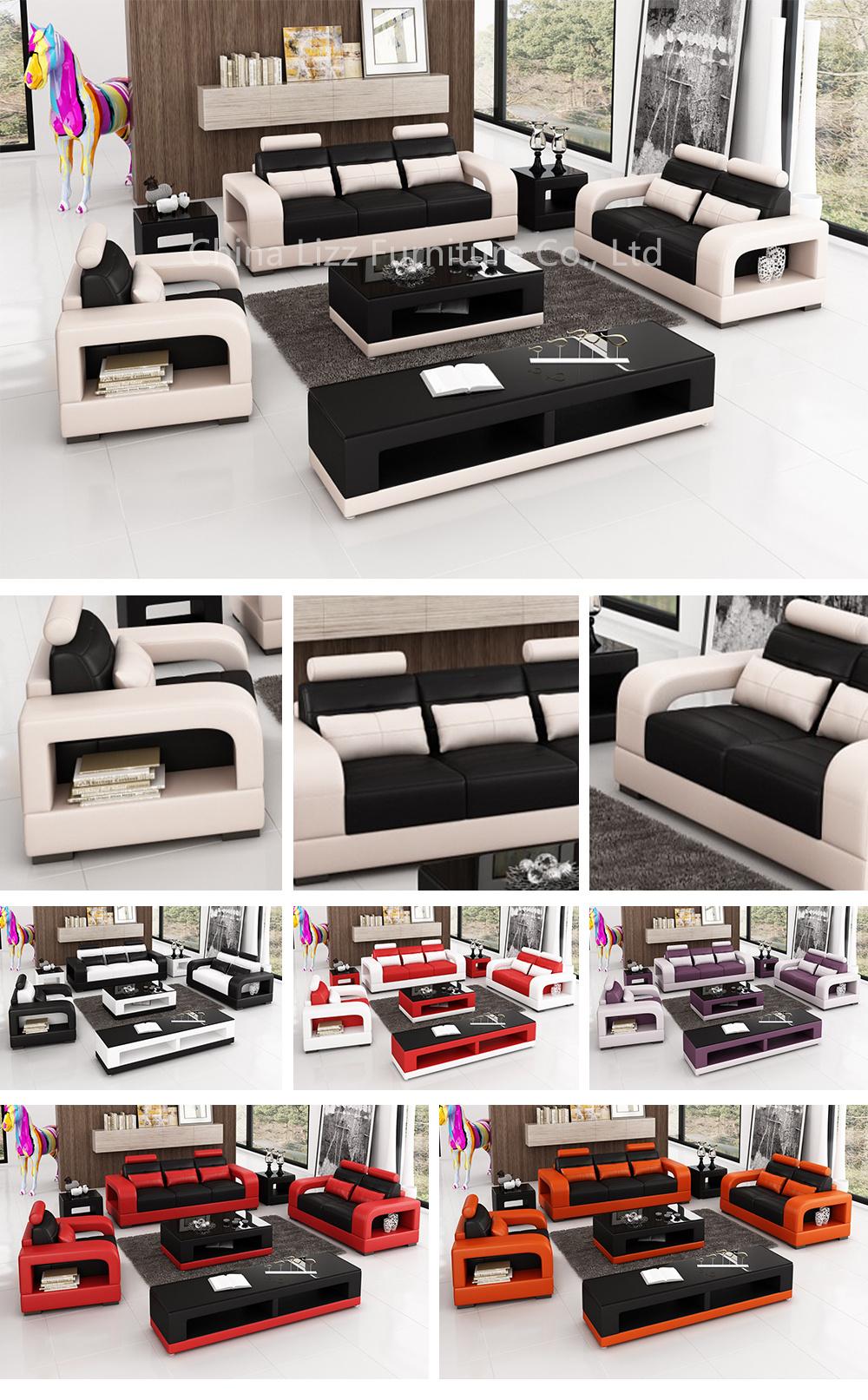 Modern European Luxury Sectional Leisure Genuine Leather Sofa Furniture Set