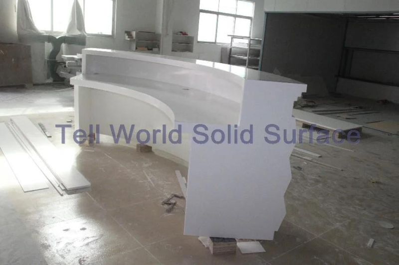 Curve Wave Solid Surface High Gloss White Club Bar Counter