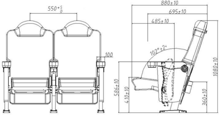 Home Theater Push Back Leather VIP Cinema Movie Theater Auditorium Seating