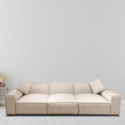 Strength Factory White Fabric Sofa Modern Living Room Washable Sofa Set Living Room 2.98m Sofa Set