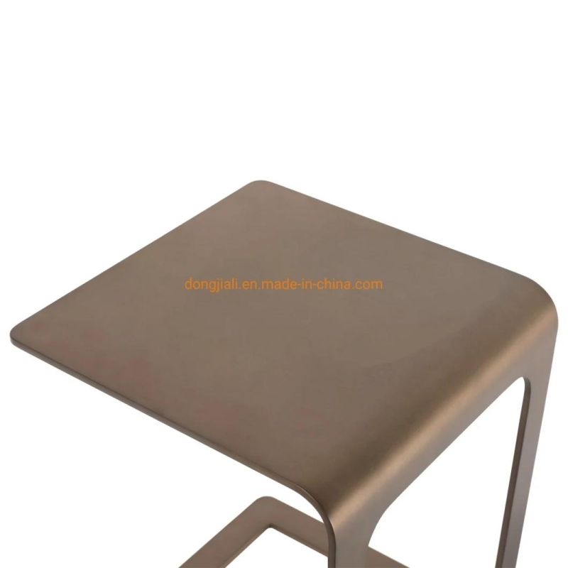 Leisure Tea Table, Stainless Steel Coffee Table, Brushed Brown for Home Furniture Beauty Salon and Hotel