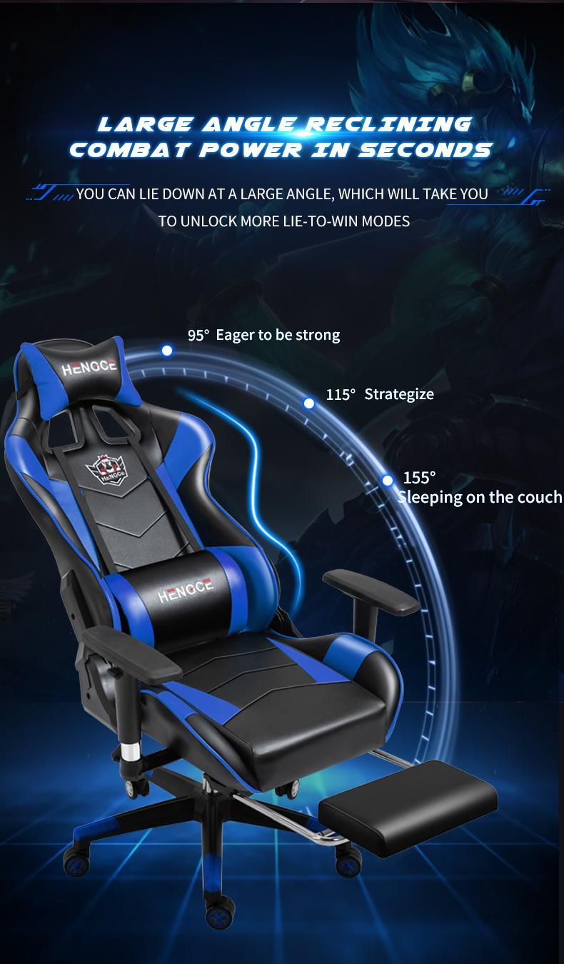 Amazon Hot China Manufacturer OEM Accept Vibration Adjustable CE Approval Silla Gamer Racing Chair Massage Gaming Seat with Footrest