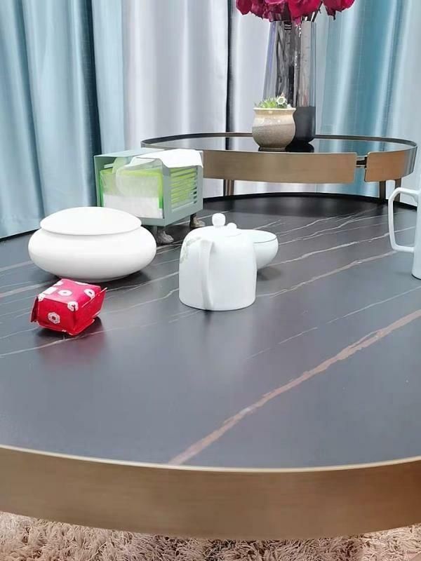 Modern Apartment Furniture White Marble Rock Plate Coffee Table