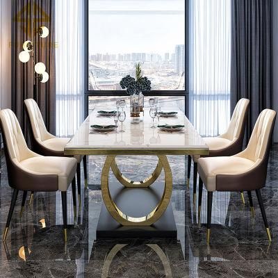 Morden Luxury Design Marble Top Dining 4 Chairs Table Set Dining Room Furniture Table and Chairs for Dining Room