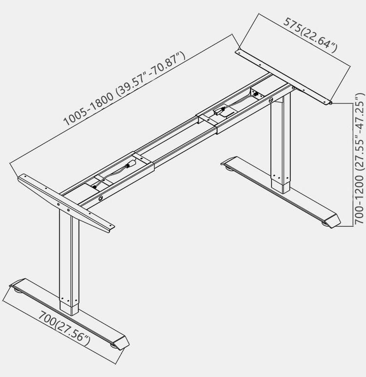 Intelligent Electronic Height Adjustabe Standing Desk Frame with 5 Years Warranty for Office Furniture