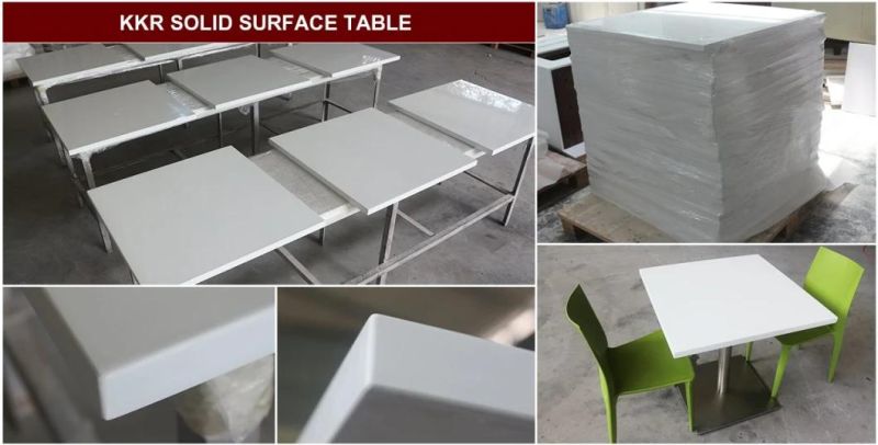 Restaurant Furniture Black Table Top Square Artificial Stone Coffee Table acrylic Solid Surface Dining Table