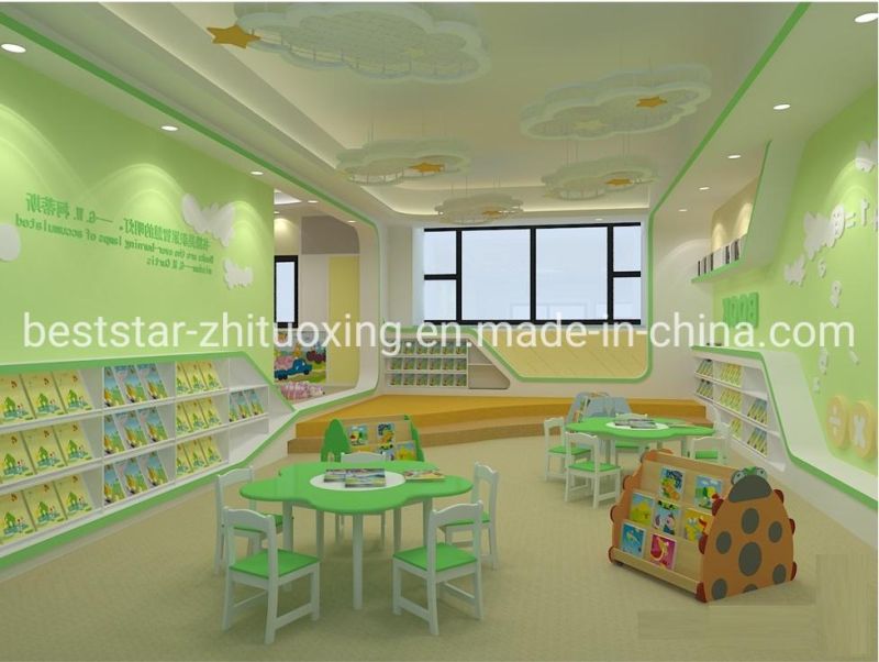 Preschool and Kindergarten Children Bookshelf and Bookshelf, Baby Reading Room Bookshelf, Wooden Kids Cartoon Bookshelf