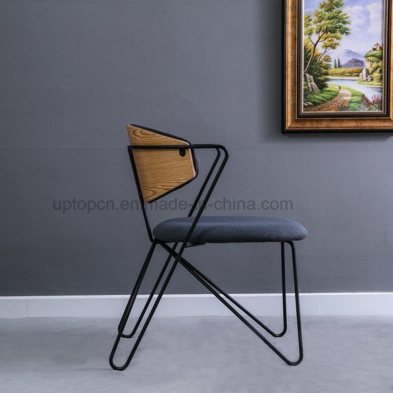 (SP-LC280) Modern Design Blue Comfortable Seat Metal Leg Plywood Leisure Chair