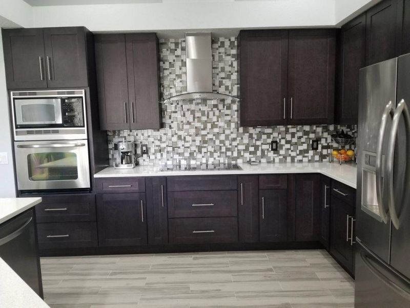 Solid Wood Kitchen Cabinet for America Market