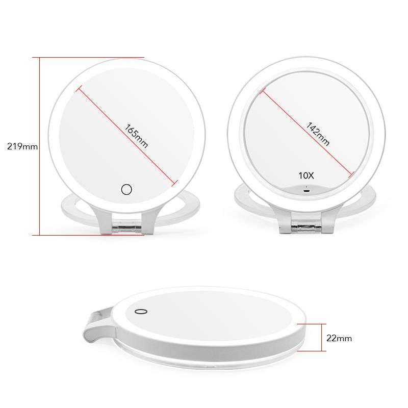 High Definition Double Sided USB Rechargeable LED Makeup LED Mirror Touch Sensor