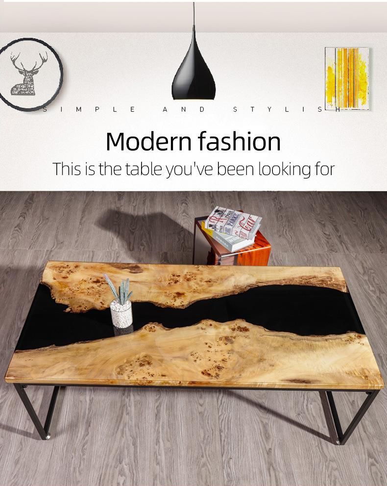 High Quality Modern Dining Table Latest Epoxy Resin Wood Dining Table for Dining Room Home and Hotel