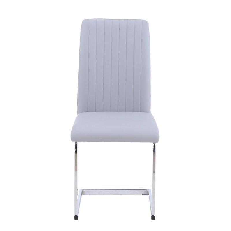 Indoor Room Furniture White PU Leather Soft Armless Dining Chair