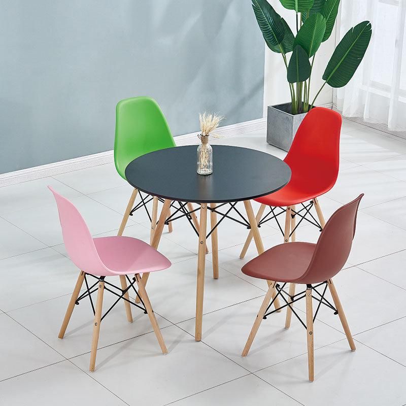 Modern Home Furniture Wooden Legs Plastic Dinner Kitchen Dining Chairs for Sale