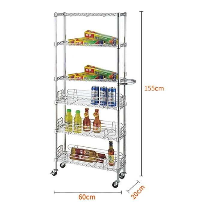 Home Kitchen Light Duty Storage Rack 6 Tier Mobile Wire Racking System