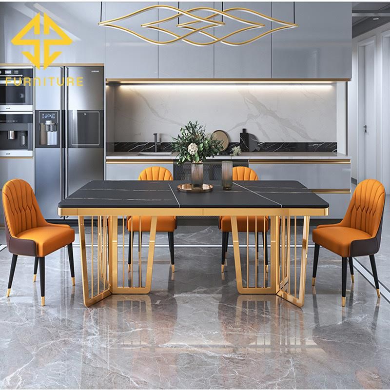 Dining Table White Dining Room New Design Furniture Modern Restaurant Metal Dining Tables