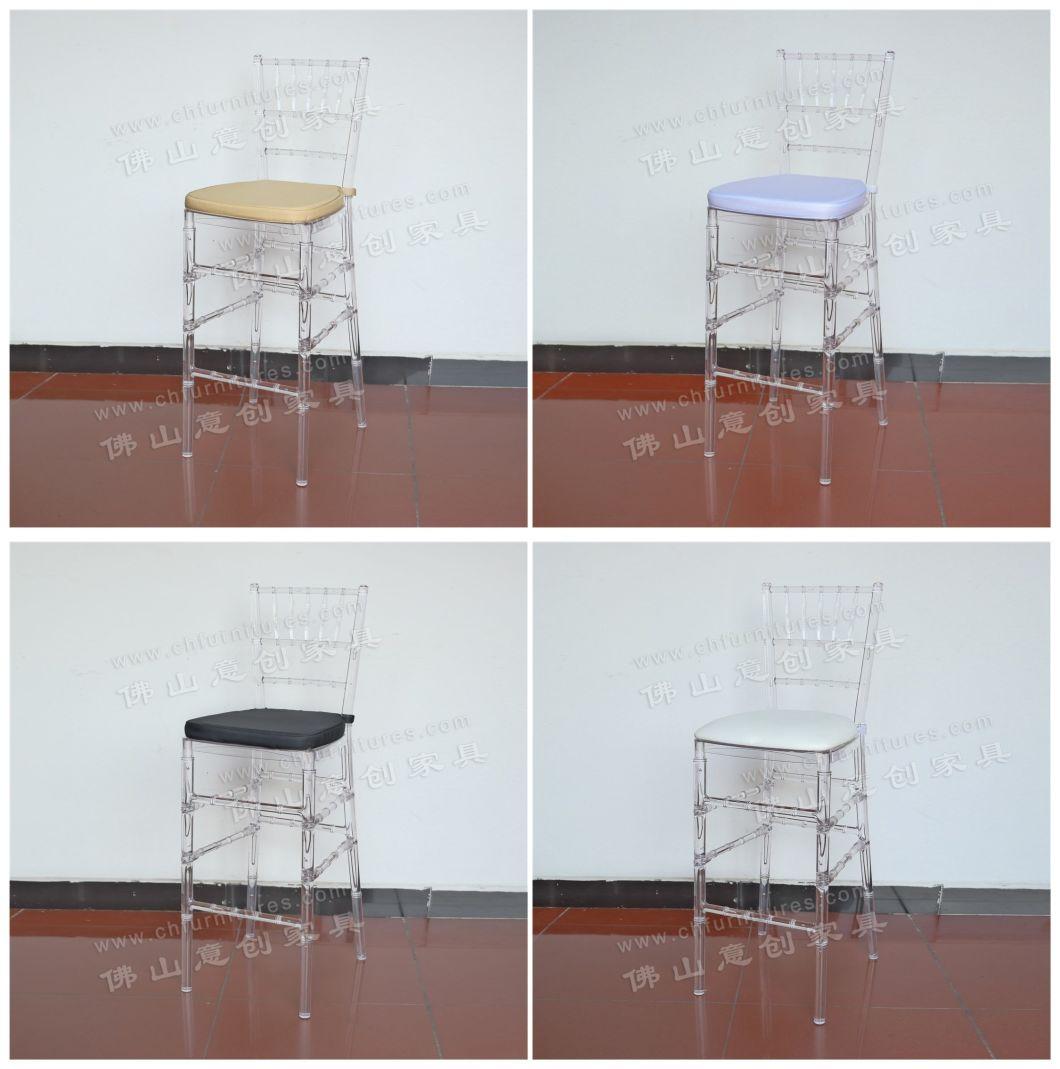 Modern Removable Acrylic Transparent Plastic Hotel Party High Bar Chair