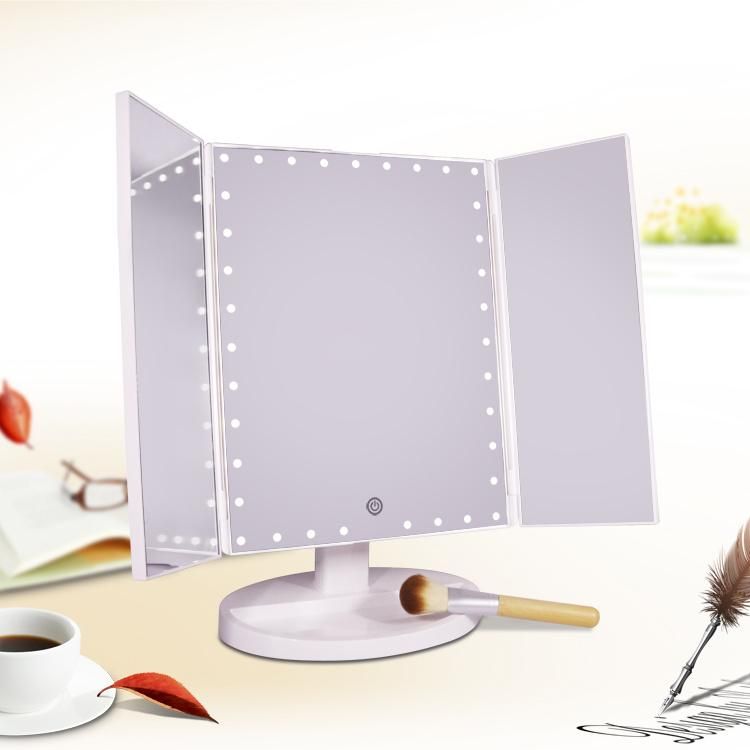 Trifold Makeup Mirror with Storage Box