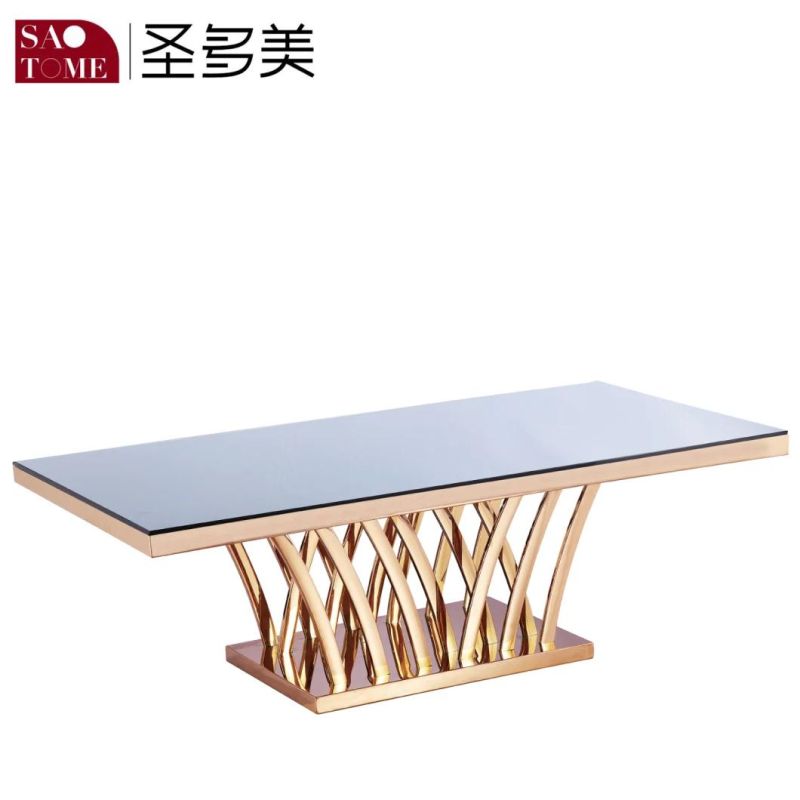 Modern Luxury Furniture Stainless Steel Glass Long Console Table