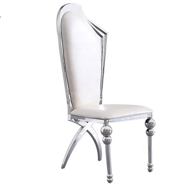 Restaurant Silver High Back Leather Dining Chairs Home and Hotel Furniture