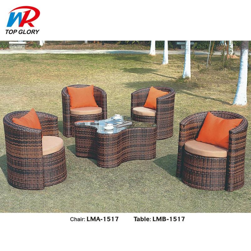 Fashionable Modern Cafe Aluminum Rattan Outdoor Dining Chair Garden Sets