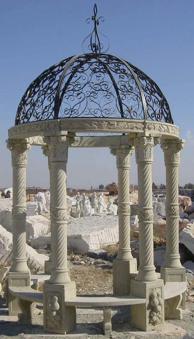 Modern Natural Stone Marble Wedding Gazebo for Garden Outdoor for Sale