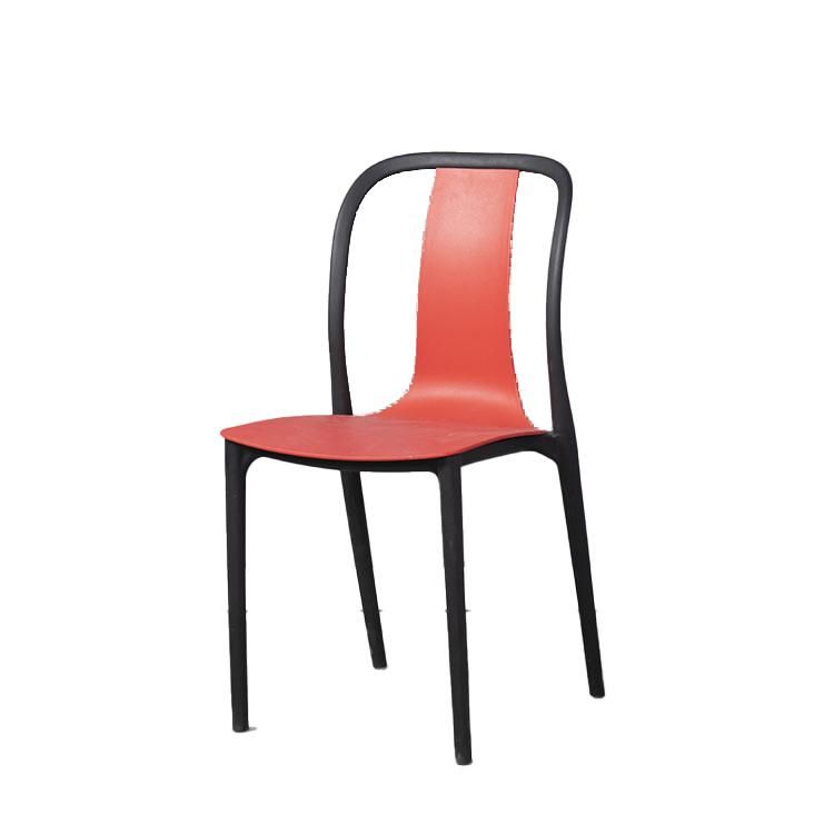 Modern Simple Outdoor Colorful Design Fashion Restaurant Furniture Armless Leisure Stackable Plastic Dining Chairs