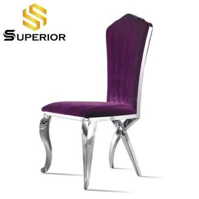 Factory Directly Luxury Design Dining Chairs with X Metal Legs