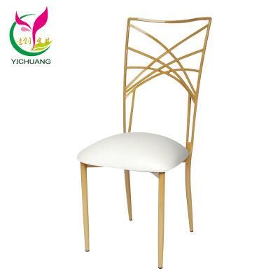 Yc-Zg116 Cheap Stacking Gold Metal Cross Back Chameleon Wedding Chair